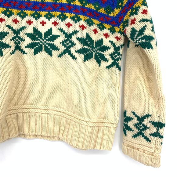 Vintage Limited Wool Pullover Sweater Womens Sz Small Fair Isle Print Mock Neck - Picture 4 of 5